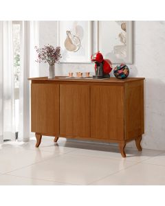 Aparador Buffet Monterrey Castanho 3 Portas Vintage Design Retrô
