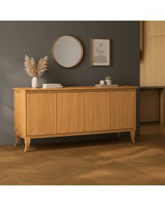 Aparador Buffet Monterrey Imbuia 4 Portas Vintage Design Retrô