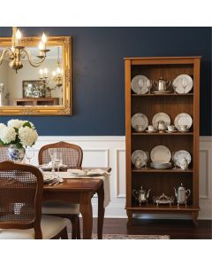 Cristaleira Vintage de Madeira Retrô sem Portas Luiz Xv Castanho