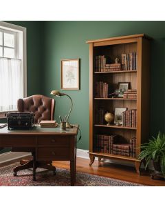 Estante Livreiro de Madeira Antiga sem Portas Luiz Xv Castanho