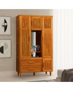 Guarda - Roupa Roupeiro Talismã Capelinha em Madeira Maciça 2,20x1,22 Castanho