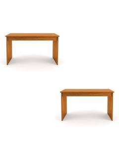 Conjunto 2 Mesa de Escritório Coorpotativa de Madeira Maciça Moderna Elegante 140 Veneza Freijó