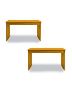 Conjunto 2 Mesa de Escritório Coorpotativa de Madeira Maciça Moderna Elegante 140 Veneza Freijó