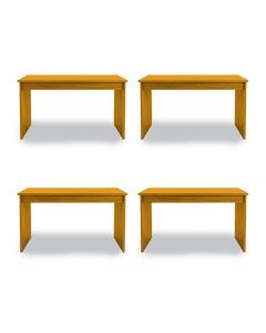 Conjunto 4 Mesa de Escritório Coorpotativa de Madeira Maciça Moderna Elegante 140 Veneza Freijó