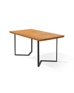 Mesa Retangular 120x80 Alice Tampo em Madeira Base Industrial Preto