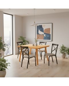 Mesa de Jantar Millena 80x80 em Madeira Maciça Estilo Contemporâneo Imbuia