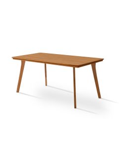 Mesa Sala de Jantar em Madeira Maciça Millena 160x80 com Pés de Madeira - Castanho