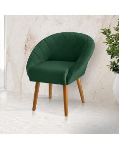Poltrona Decorativa Giovana Pés Palito Veludo Verde